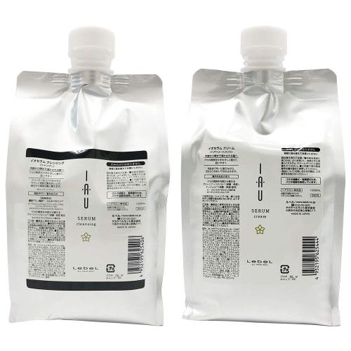 ism Lebel ルベル イオセラム クレンジング シャンプー 1000ml ＋ クリーム ヘアトリートメント 1000ml 詰替 リフィル 各1セット 計2個 IAU SERUM ヘアケア