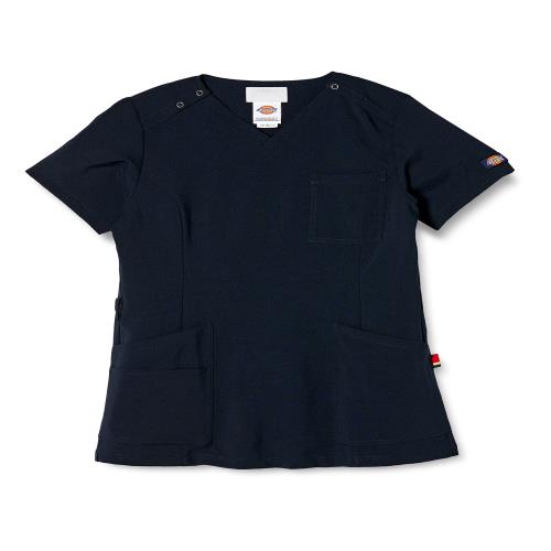 [ディッキーズ] レディース 女性用 白衣 スクラブ 医療 ワ3 7071SC S.ネイビー 日本 L (日本サイズL相当)