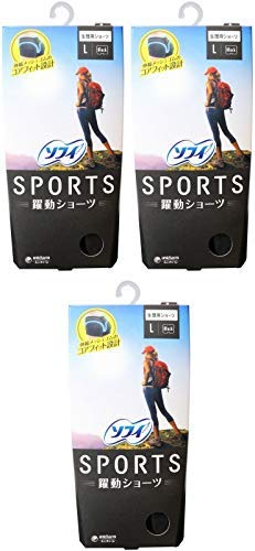 まとめ買いソフィ スポーツ(SPORTS)サニタリーショーツ L ブラック×3個