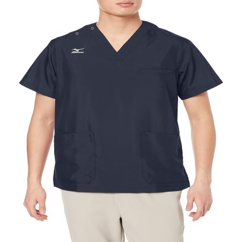 [ミズノ] 医療スクラブ メンズ レディース 兼用 医療 スクラブ SS~3L 抗ウイルス／速乾／制電 MZ0231 C-5 ネイビー L