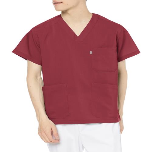 [ミズノ] 医療 白衣 兼用 メンズ レディース めちゃ涼 制電/制菌/ストレッチ/高通気 SS~5L スクラブ MZ0311 C-29 ワイン L