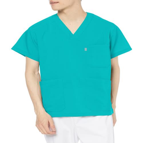 [ミズノ] 医療 白衣 兼用 メンズ レディース めちゃ涼 制電/制菌/ストレッチ/高通気 SS~5L スクラブ MZ0311 C-69 ターコイズ S