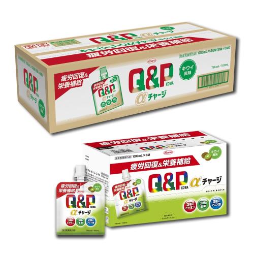 キューピーコーワαチャージ キウイ風味 100mL×36袋 疲労回復 栄養補給指定医薬部外品