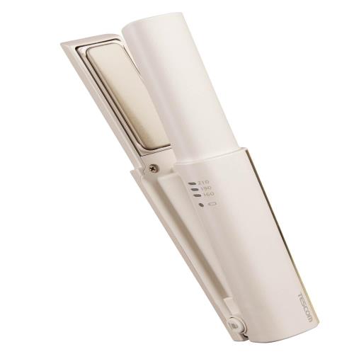 テスコム ヘアアイロン コードレスヘアアイロン USB充電式 コンパクト 17mm 海外対応 210℃/190℃/160℃ 自動OFF パールグレージュ TS510A-C