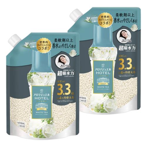 レノア ハピネス アロマジュエル 香り付け専用ビーズ ホワイトティー 詰め替え 1,410mL×2袋まとめ買い [大容量]