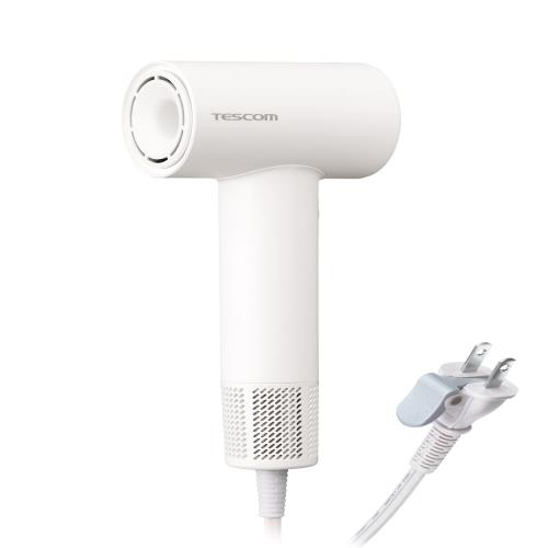 テスコム ヘアドライヤー I字型 マイナスイオン 軽量 コンパクト 冷温風 静音 ラク抜きプラグ ホワイト TD760A-W