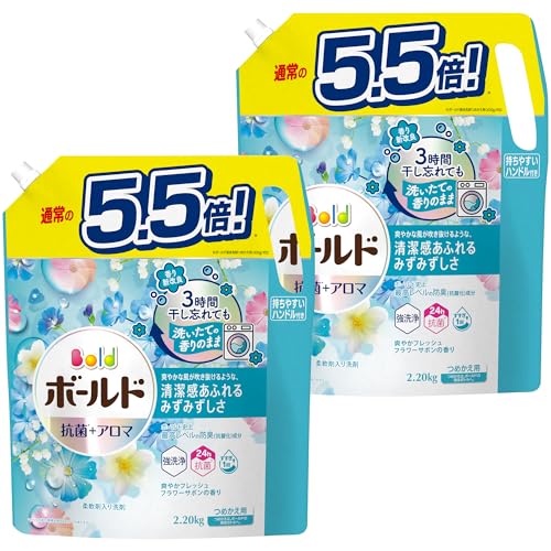 まとめ買い[大容量] ボールド 洗濯洗剤 液体 フレッシュフラワーサボン 詰め替え 2,200g×2袋