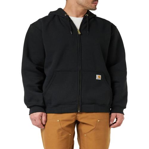 (カーハート) Carhartt メンズ ミッドウェイト ジップフロント フード付きスウェットシャツ K122 US サイズ: X-Large カラー: ブラック