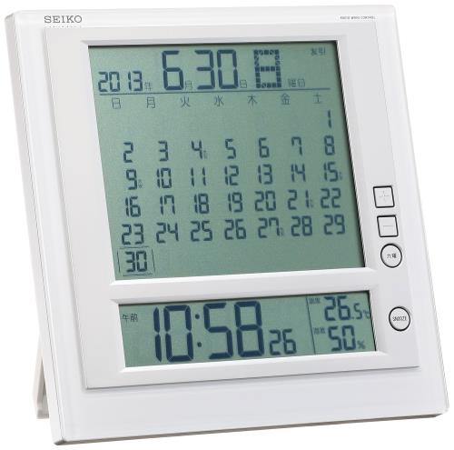 セイコークロック(Seiko Clock) 掛け時計 置時計 兼用 マンスリーカレンダー機能 六曜表示 デジタル 電波 目覚まし時計 SQ422W SEIKO