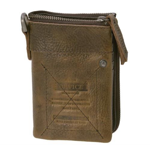 [デバイス] 財布 サイフ ウォレット 二つ折り 本革 レザー DPL60058 カーキ