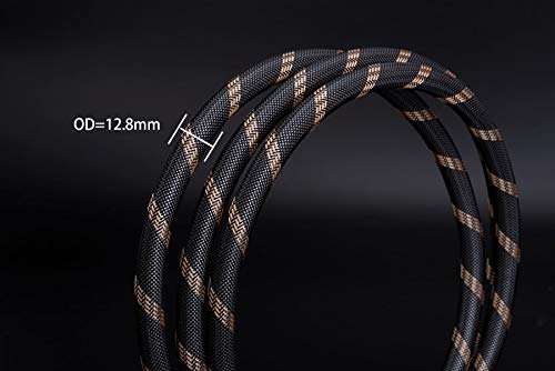 SKW Hi-Fi スピーカーケーブル 1.5M、交換可能なバナナプラグケーブル、金メッキプラグ、ナイロンブレード、Hi-Fi品質ケーブル/一本