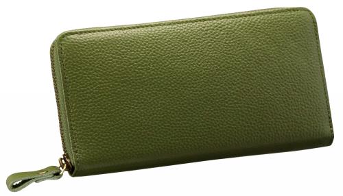 [豊岡工房] 財布 メンズ レディース 兼用 小銭が分けられる 小銭入れ 長財布 本革 日本製 オリーブ 3774-03