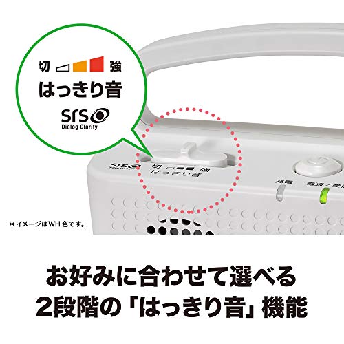 オーディオテクニカ 手元スピーカー テレビ用 2.4GHz ワイヤレス はっきり音 ステレオ かんたん操作 置くだけ充電 自動電源オフ機能 防滴 アンプ内蔵 ヘッドホン端子付き サウンドアシストシリーズ AT-SP767XTV ホワイト