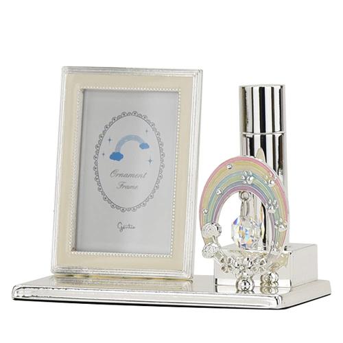 お仏壇のはせがわ フレームレインボー 骨入付 60176-3 手元供養 ペット供養 写真立 ミニ骨壺 分骨壺