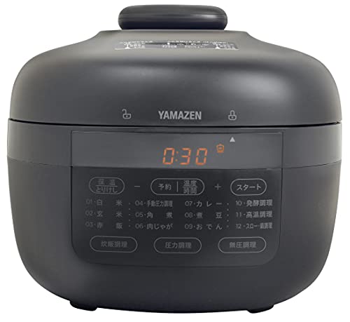 [山善] 電気圧力鍋 2.2L 2WAY仕様 調理モード6種類 (圧力/炊飯/発酵/無水/鍋/スロー調理) 予約・保温機能 60種レシピブック付き ブラック YPCB-M220(B)