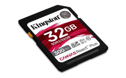キングストン SDXCカード 32GB 最大300MB/s UHS-II V90 4K 8K Canvas React Plus SDR2/32GB カードのみ 製品寿命期間保証