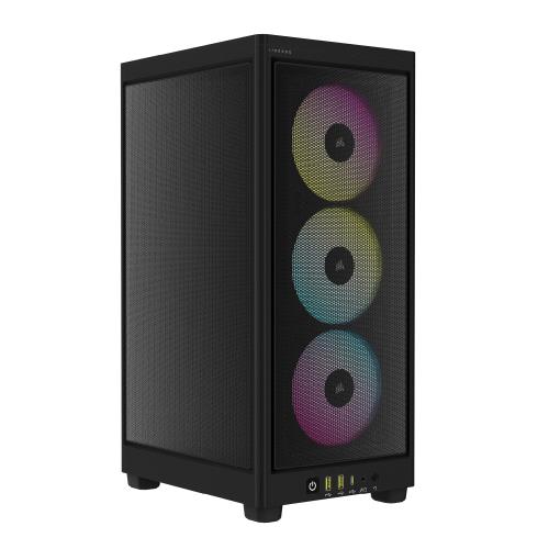 CORSAIR iCUE 2000D RGB AIRFLOW Mini ミニ -ITX エアフロー PC ケース [ブラック]Mini-ITX フォームファクタ - スチールメッシュパネル 小型PCケースCORSAIR AF120 RGB SLIM ファン 3 基/iCUE Lighting Node CORE コントローラー付属 CC-9011246-WW