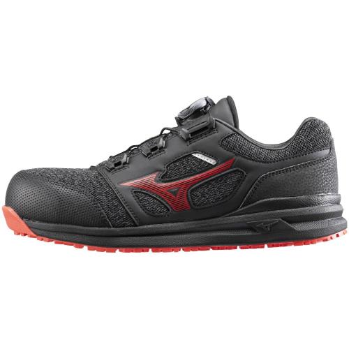 ミズノ MIZUNO オールマイティLSII52L BOA(ワーキング)(メンズ) シューズ ワーキング (F1GA2202) 09ブラック×レッド 22.5