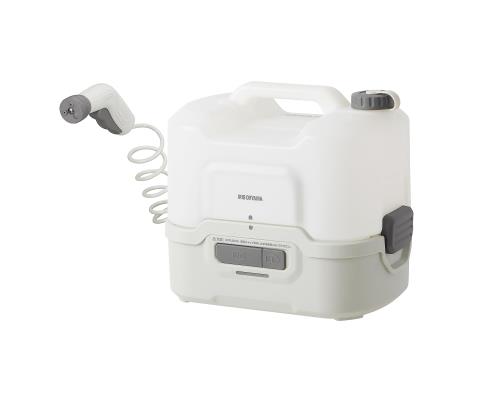 アイリスオーヤマ 充電式ポータブルウォッシャー 掃除 水やり 旅行 キャンプ 海水浴 BBQ どこでも利用できる 大容量 タンク8L コードレス JPW-T81-W/H ホワイト/グレー
