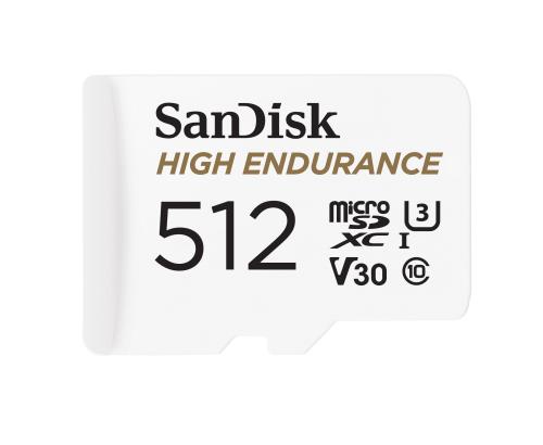 SanDisk 512GB 高耐久性ビデオmicroSDXCカード ダッシュカムおよびホームモニタリングシステム用アダプター付き - C10、U3、V30、4K UHD、Micro SDカード-SDSQQNR-512G-GN6IA