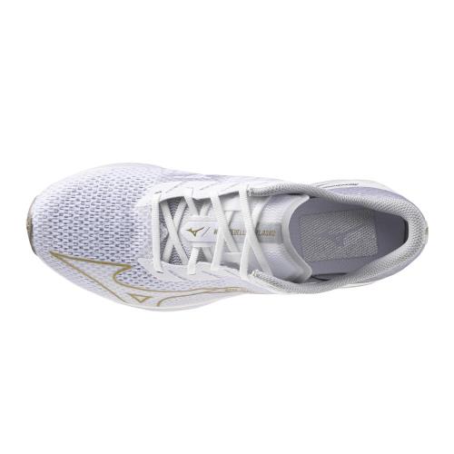[ミズノ] ランニングシューズ ウエーブリベリオン フラッシュ 2 ジョギング マラソン トレーニング スポーツ 軽量 反発 厚底 メンズ ホワイト×ゴールド×ライトグレー 26.0 cm 3E