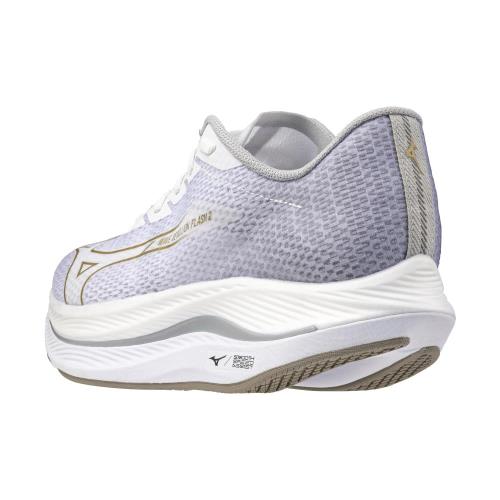 [ミズノ] ランニングシューズ ウエーブリベリオン フラッシュ 2 ジョギング マラソン トレーニング スポーツ 軽量 反発 厚底 メンズ ホワイト×ゴールド×ライトグレー 26.0 cm 3E