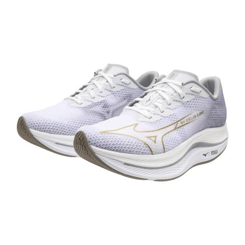 [ミズノ] ランニングシューズ ウエーブリベリオン フラッシュ 2 ジョギング マラソン トレーニング スポーツ 軽量 反発 厚底 メンズ ホワイト×ゴールド×ライトグレー 26.0 cm 3E
