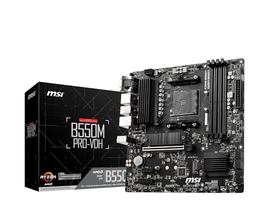 MSI B550M PRO-VDH AMD Ryzen 5000/4000G/3000シリーズプロセッサ対応 Socket AM4 DDR4 PCIe4.0対応 Micro-ATX マザーボード MB6468