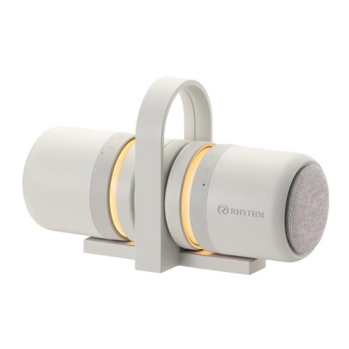 リズム(RHYTHM) Bluetooth スピーカー ステレオ対応 グッドデザイン賞 IP67 防塵 防水 連続20時間再生 マグネット USB Type-C 充電 [MAGSPEAKER DUO] ライトグレー 13×21×7.5cm 9YYA30RH08