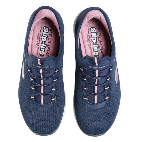 [スケッチャーズ] レディース キッズ 子供靴 運動靴 通学靴 サミッツ SLIP-INS スリップインズ WATERPROOF SUMMITS-BEST CHOICEレディーススニーカー 150199W ネイビー/コーラル 23.5cm