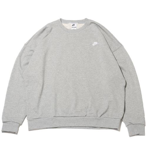 [ナイキ] セットアップ対応モデル クラブ オーバーサイズド フレンチテリー クルー スウェットシャツ トレーナー HJ1820-063 ダークグレーヘザー/ライトスモークグレー/ホワイト 上下 国内正規品 スポーツウェア ジム 筋トレ トレーニング フィットネス メンズ XL(O,LL,2L) サ