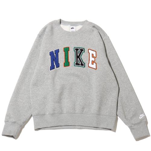 [ナイキ] セットアップ対応 スポーツウェア クラブ メンズ クルー FZ0880-063 ダークグレーヘザー/(ホワイト) HO24 スウェット トレーナー 上下 上着 刺繍 ロゴ ジム 筋トレ フィットネス トレーニング フリース メンズ 国内正規品 Mサイズ