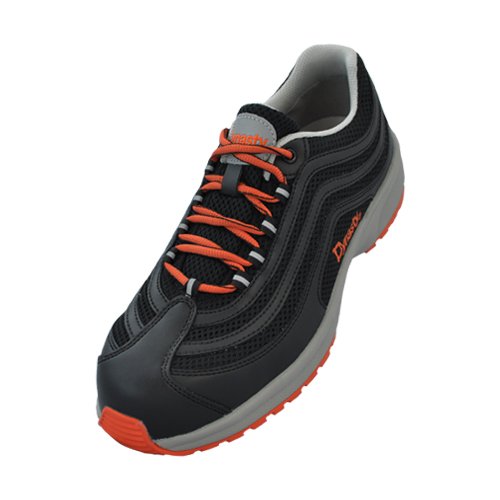 [ドンケル] Dynasty ライト 安全靴 スニーカー 軽量 通気メッシュ ハイテク樹脂先芯 JSAA B種 DL-27 メンズ ブラック・オレンジ 24.5 cm