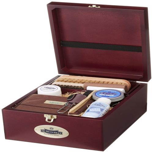 [M.モゥブレィ] シューケア 靴磨きキット 木箱入り シューケアセット ギフト 贈り物 靴磨きセット 引き出物 送別品 成人式 入社式 卒業式 トラディショナルケアセット 高級靴磨きセット 木箱入りシューケアセット 実用品 革小物対応 Free