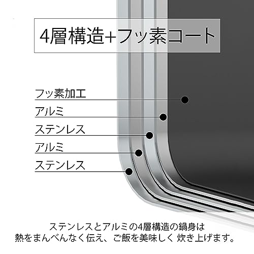 HARIO(ハリオ) ご飯釜 雪平 IH対応 1~3合用 シルバー 雪平 プレゼント ギフト 贈り物 GIS-200_2