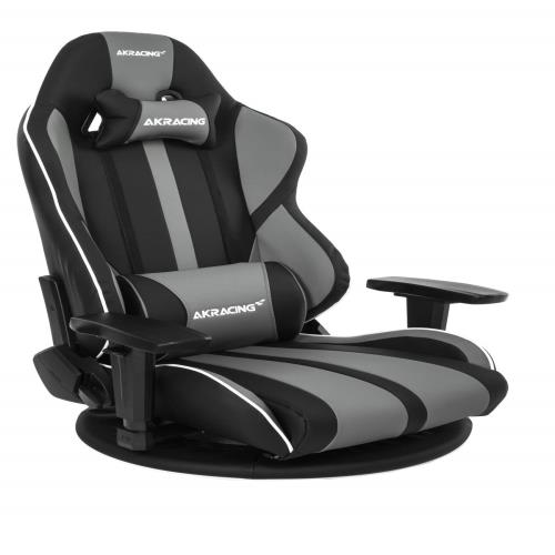 AKRacing ゲーミング座椅子 グレー 灰 極坐(ぎょくざ)V2 高耐久PUレザー 180度リクライニング 在宅 リモート 5年保証