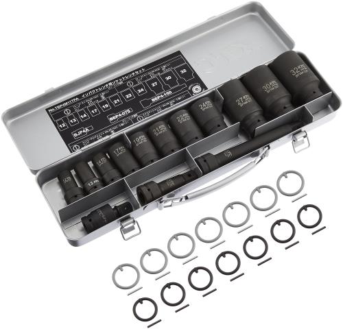 京都機械工具(KTC) 14点組 12.7SQ インパクトレンチ用 ソケットレンチセット セミディープ薄肉 TBP4M11TPA