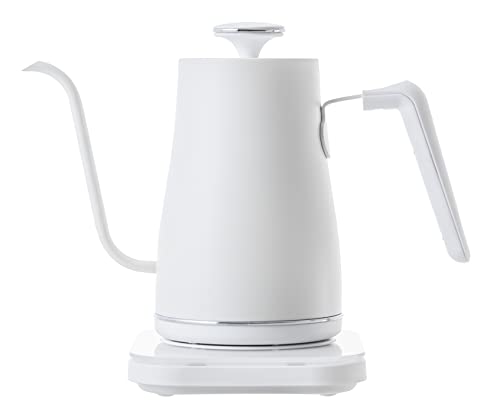 [山善] 電気ケトル 電気ポット 0.8L 一人暮らし 二人暮らし (消費電力 1200W / 温度調節/保温機能/空焚き防止機能) ホワイトシルバー EGL-C1281(WS)