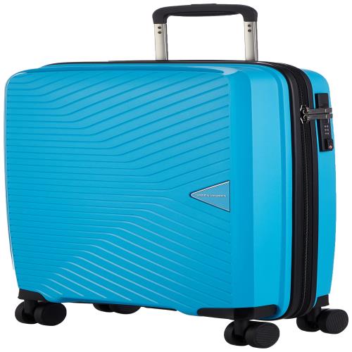 [シフレ] ハードジッパーケース 超軽量 驚きの軽さ 1年 証付き Green Works グリーンワークス ジッパー スーツケース 35L 2.1kg スカイブルー