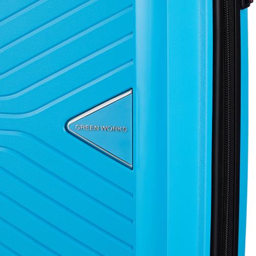 [シフレ] ハードジッパーケース 超軽量 驚きの軽さ 1年 証付き Green Works グリーンワークス ジッパー スーツケース 35L 2.1kg スカイブルー