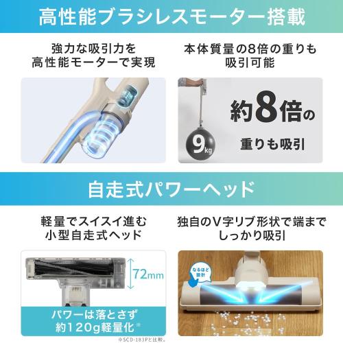 シリーズ累計販売20万台突破アイリスオーヤマ コードレス掃除機 マジカリーナ サイクロン式 置くだけ簡単充電 吸引力持続 AZ-SCD-123P-W 超軽量1.1？_4