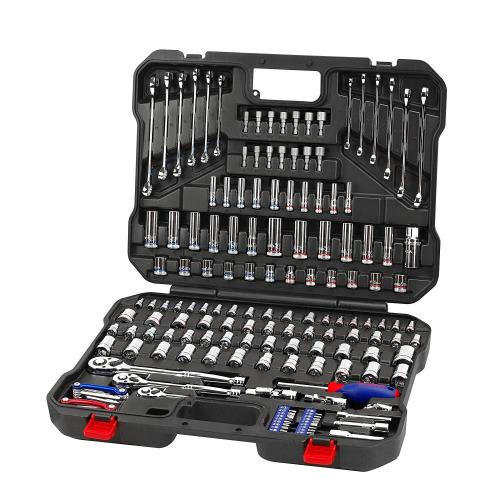 WORKPRO ソケットレンチセット インチ工具セット ハーレー ラチェットレンチ 自動車 バイク 整備 メンテナンス 164点組
