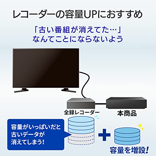 アイ・オー・データ IODATA 外付けHDD 4TB テレビ録画用 大容量 4K対応 24時間連続 地デジ録画約502時間 静音 日本メーカー AVHD-US4/E_4