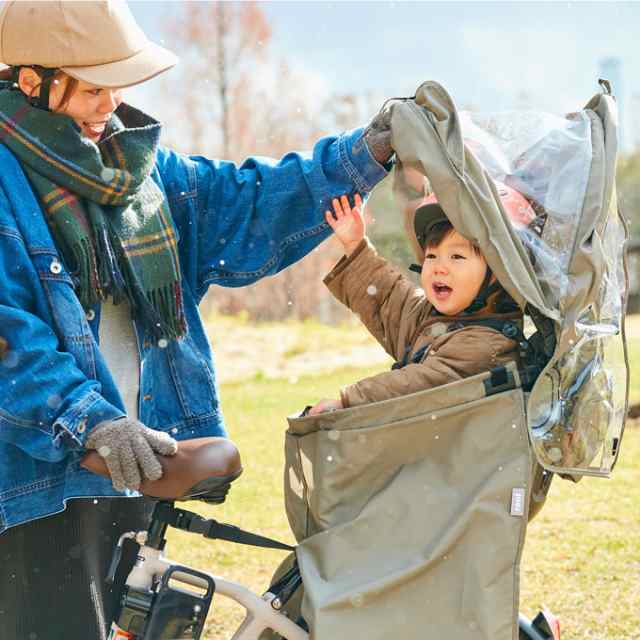 OGK技研 専用アタッチメントセット 自転車 子供乗せ用レインカバー RCR-011 グレージュ ルーフキッズ 取付けアタッチメント RBC-019DX(ポ