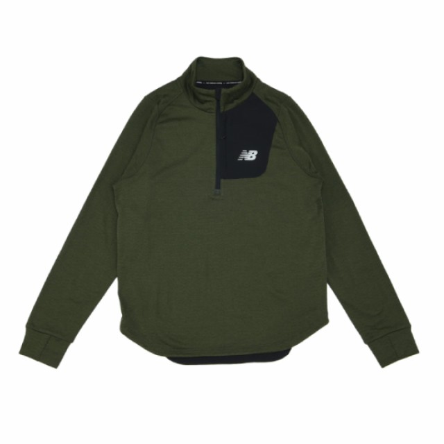 ニューバランス ランニングウェア Tシャツ 長袖 メンズ NB ヒートグリッド ハーフジップ トップ MT23252 KMU new balance run
