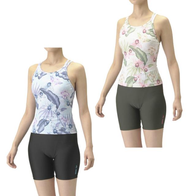 アリーナ arena フィットネス水着 セパレート レディース フィットネスセパレーツ ミドルレッグ 差し込みパッド AS4FWF44W 【メール便可】  odの通販は 10,780円