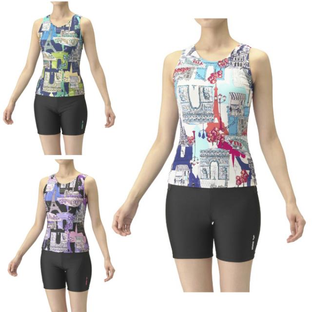 アリーナ arena フィットネス水着 セパレート レディース フィットネスセパレーツ Uバック ミドルレッグ AS4FWF47W 【メール便可】 odの通販は