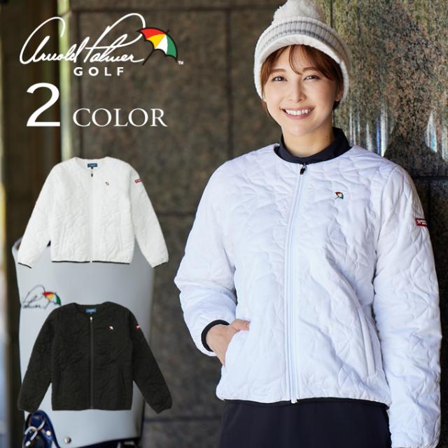 アーノルドパーマー ゴルフウェア ブルゾン レディース ストレッチ中綿カラーレスジャケット AP220406C04 arnold palmer odの通販は