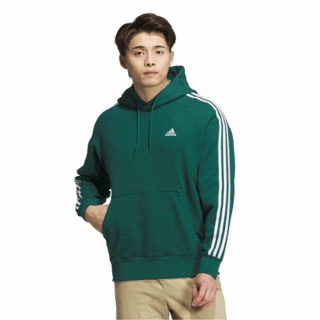 アディダス エッセンシャルズ プラス ルーズフィット スリーストライプス フレンチテリー プルオーバーパーカー JH1046 KWF08 adidas od