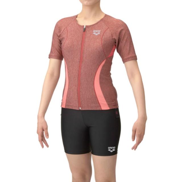 アリーナ(arena) フィットネス水着 セパレート レディース スラットフルジップ半袖セパレーツ AS5SWF43L-OROR od